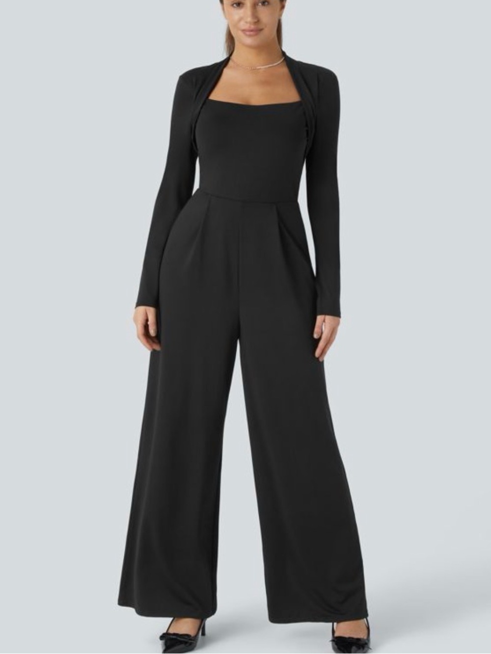 Halara Long Sleeve Wide Leg Jumpsuit